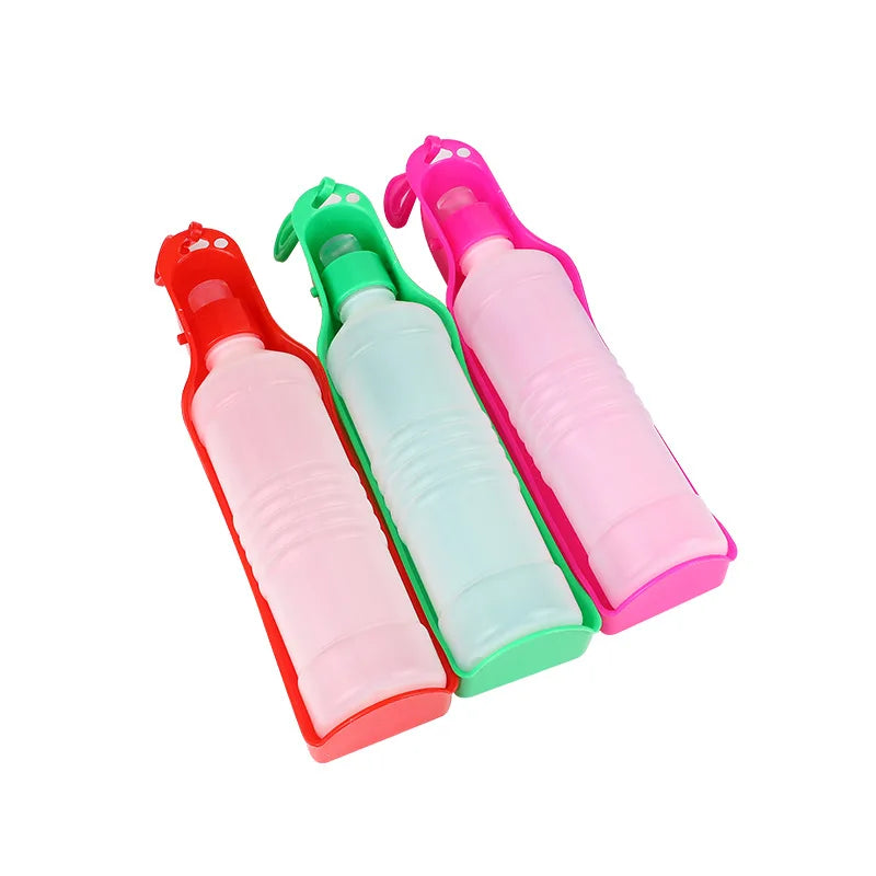 250ml/500ml Pet Dog Water Bottle Plastic Portable Water Bottle Pets Outdoor Travel Drinking Water Feeder Bowl Foldable Dog Bowls