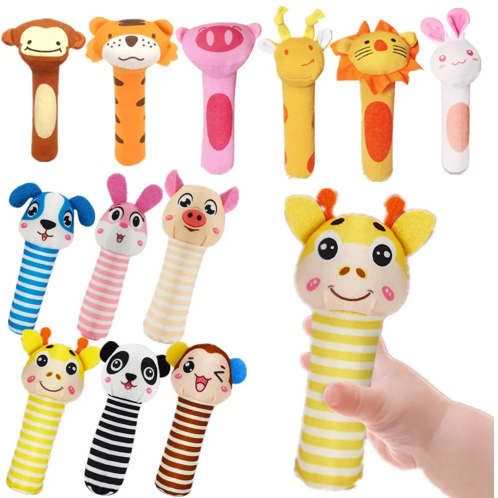 0-12 Months Cute Animal Baby Rattle Newborn Rattle Hand Bell Mobiles Toy Newborn Plush Bebe Toys Baby Gifts Toddler Toys