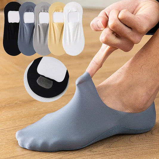 2024 New Summer Invisible Socks For Male Nylon Ice Silk Non-slip Socks No Trace Casual Breathable Sokken Classic Men's Socks