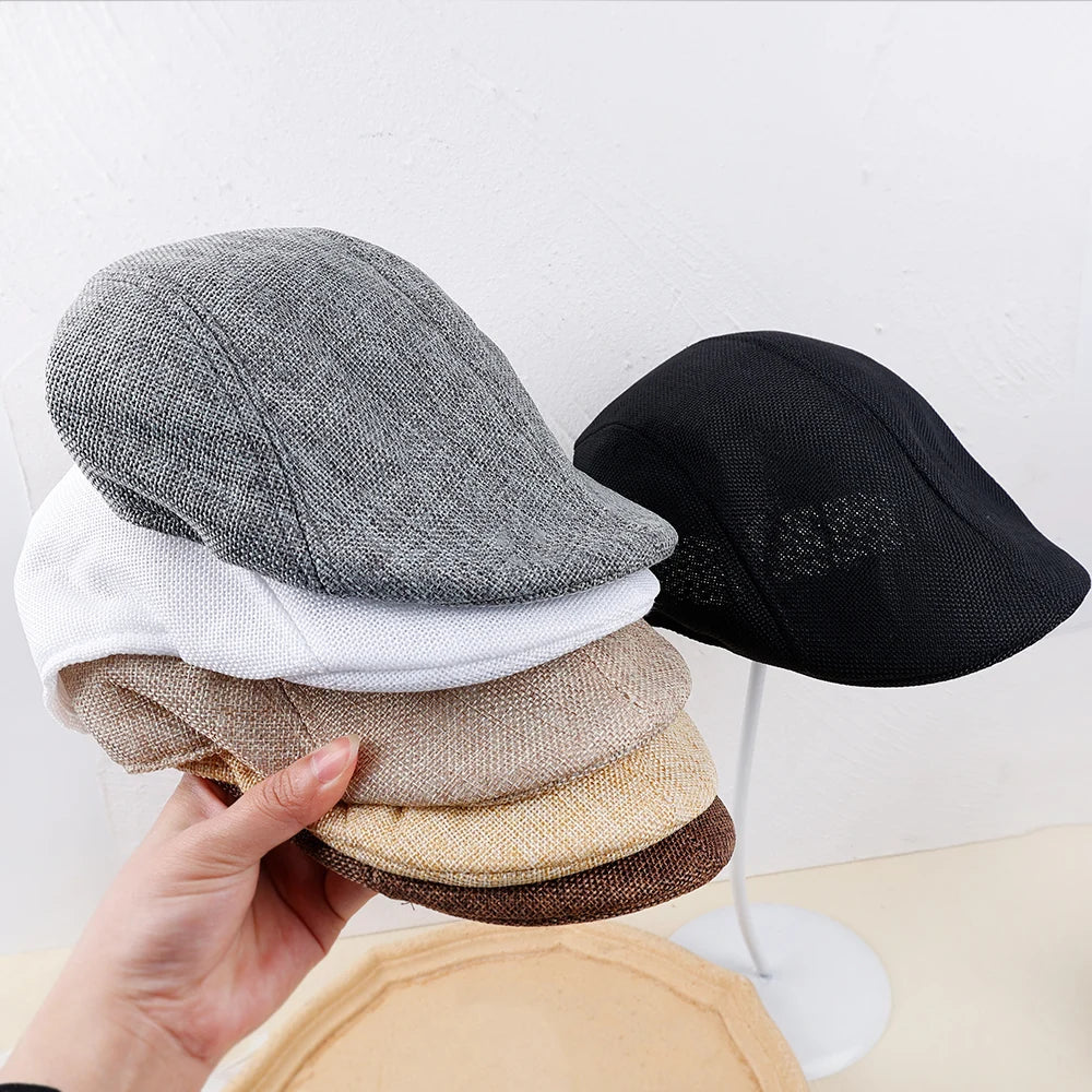 New Men Berets Spring Autumn Winter British Style  Beret Hat Retro England Hats Male Hats Peaked Painter Caps for Dad