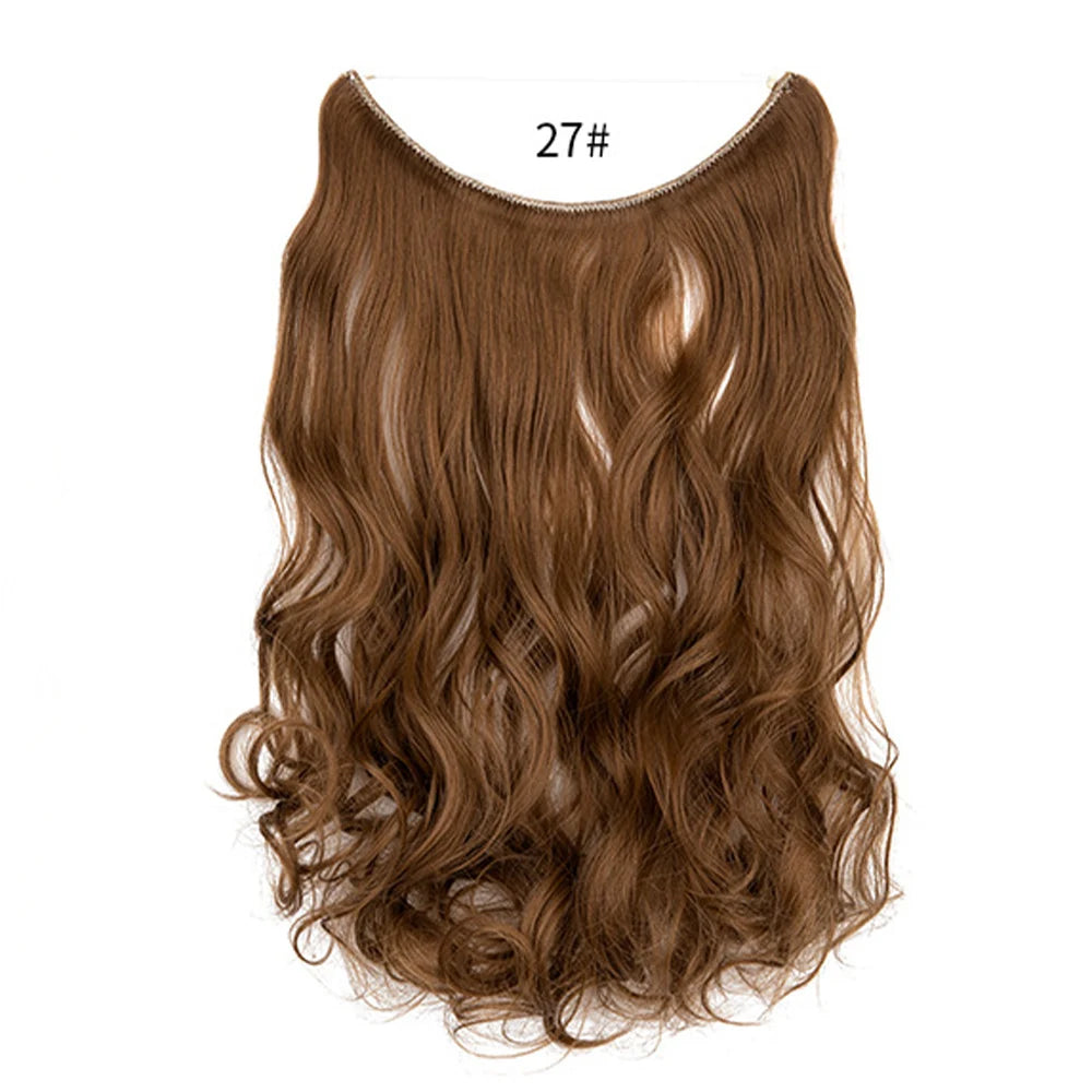 No Clip Synthetic Wave Hair Extensions Invisible Curly wig  Accessorie Hairpieces Heat Resistant Long Hair For Women  Hairextens