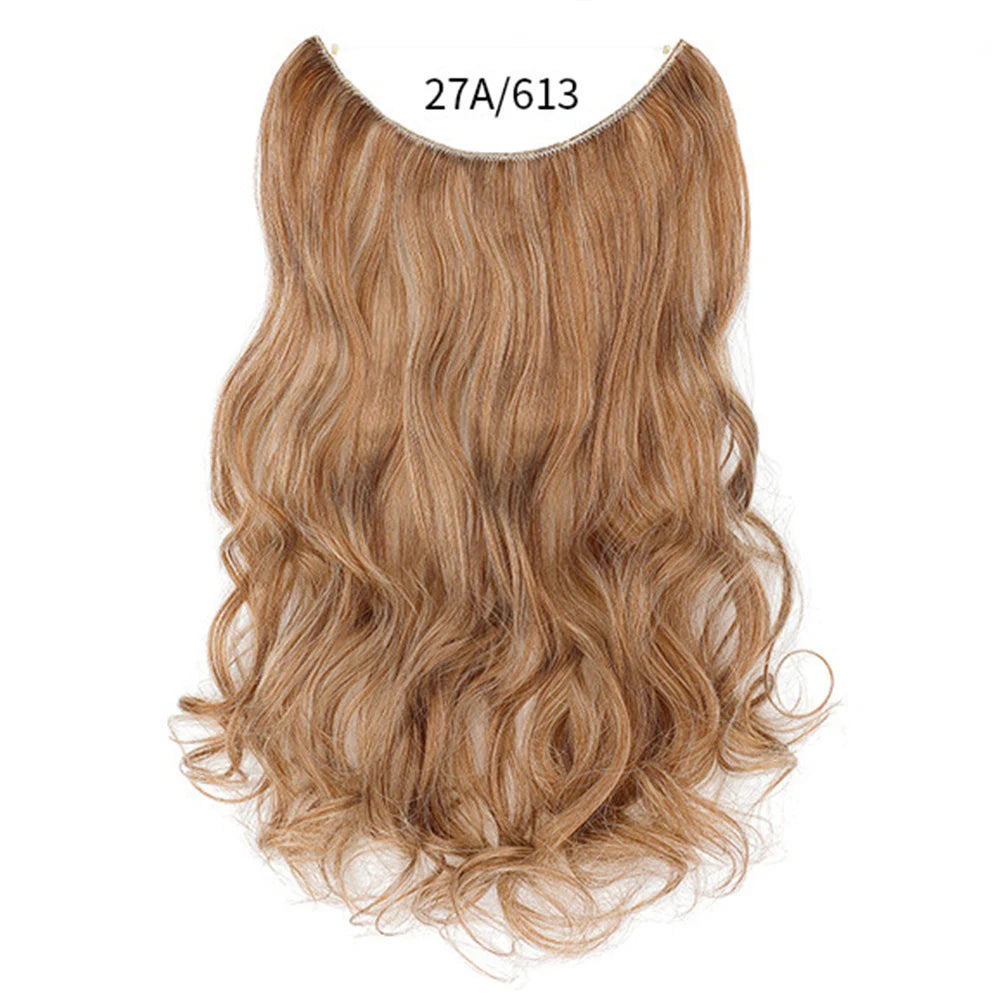 No Clip Synthetic Wave Hair Extensions Invisible Curly wig  Accessorie Hairpieces Heat Resistant Long Hair For Women  Hairextens