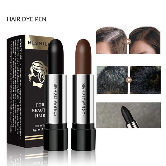 Disposable Temporary Hair Dye Pen To Cover White Hair Lipstick Style Hair Dye Black Temporary Hair Dye