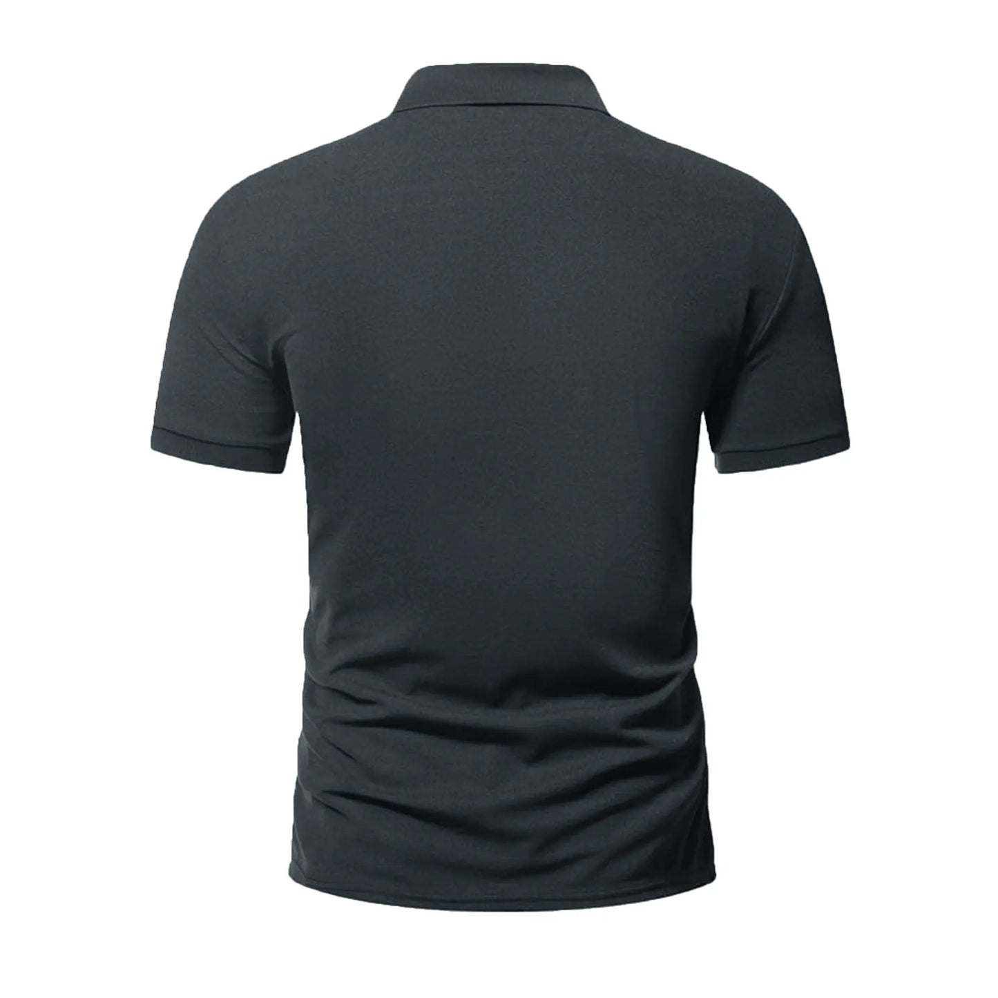 Men's polo shirt solid color short-sleeved zipper lapel T-shirt casual top