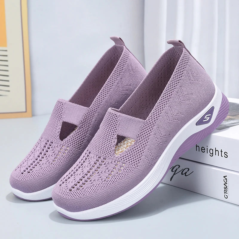 Summer New Comfort Casual Women's Shoes New Fashion Soft Sole Breathable Hollow Out Flat Shoes for Women Zapatos De Mujer