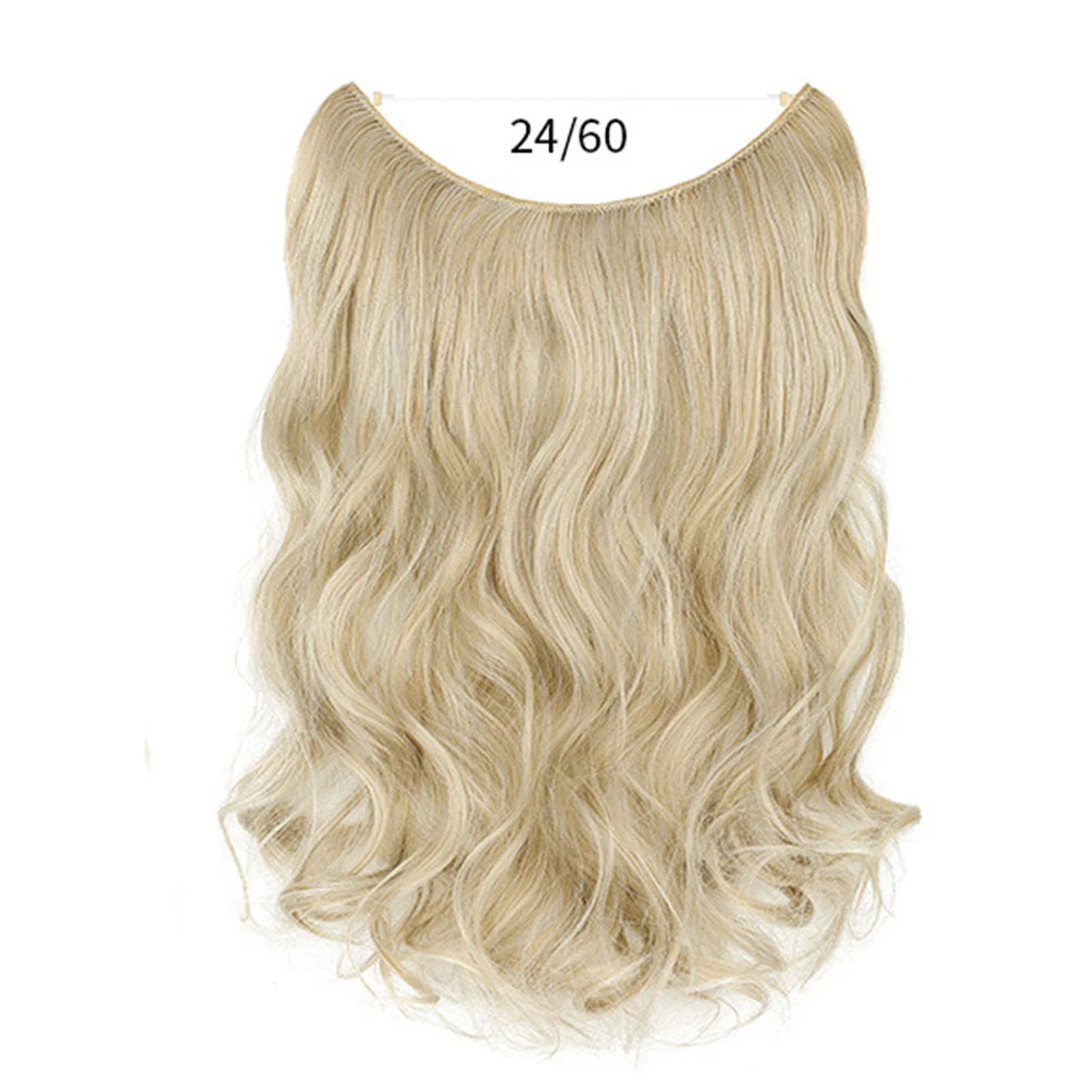 No Clip Synthetic Wave Hair Extensions Invisible Curly wig  Accessorie Hairpieces Heat Resistant Long Hair For Women  Hairextens