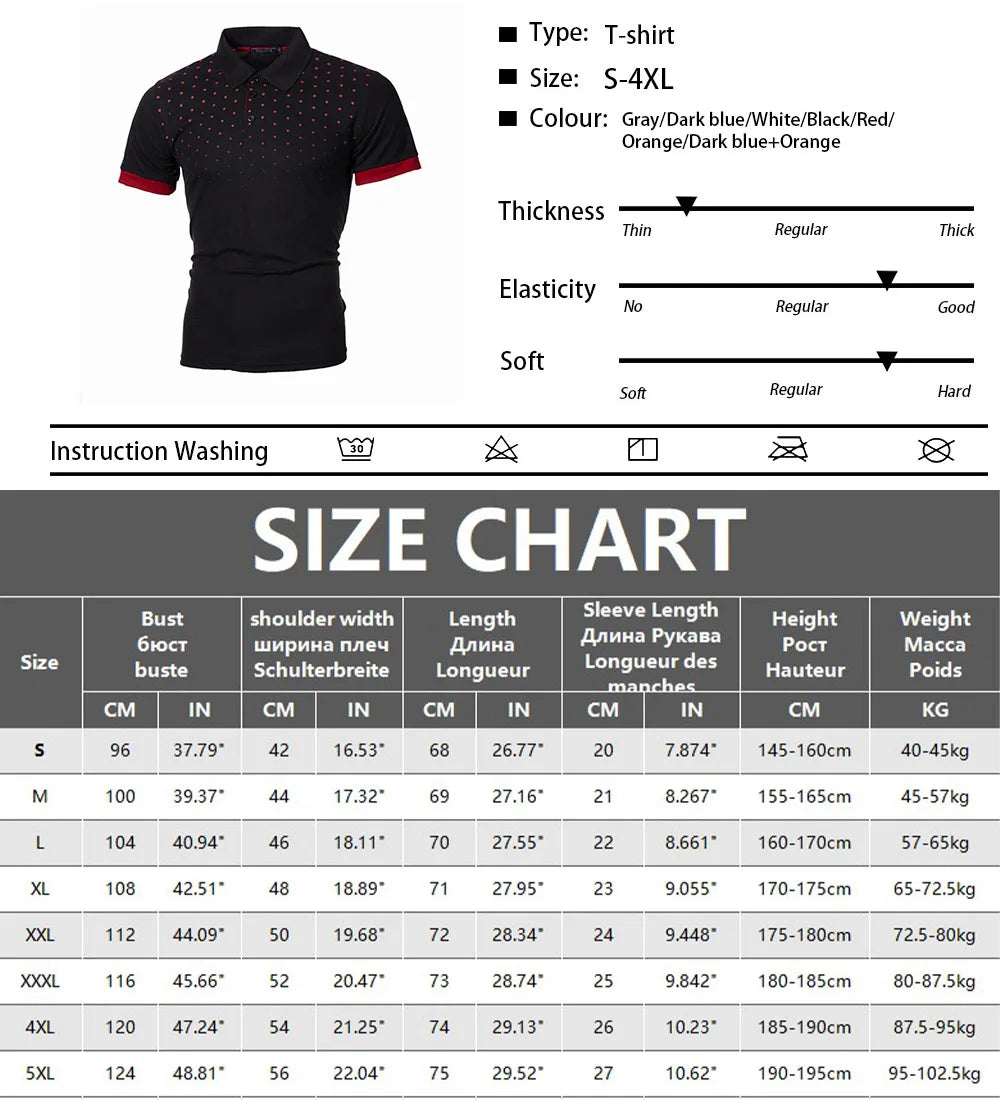 Summer Men's Solid Color Polo Shirt Men's Slim Fit T-shirt Golf Polo Fashion Breathable Short Sleeve Top