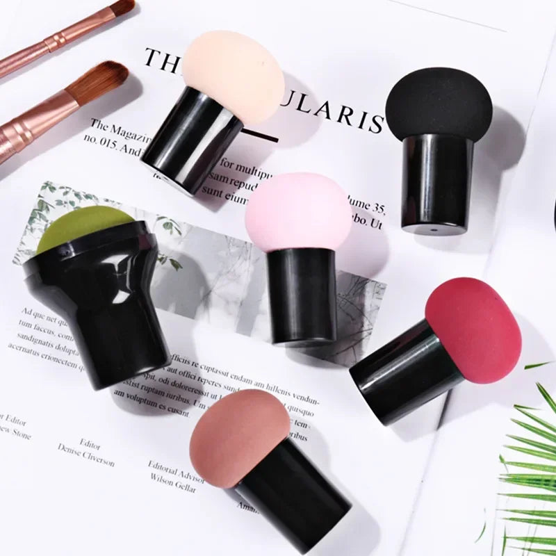 Mushroom Head Cosmetic Puff Foundation Makeup Sponge Powder Puff Smooth Sponge  Multi- Function Dry & Wet Beauty Makeup Tool