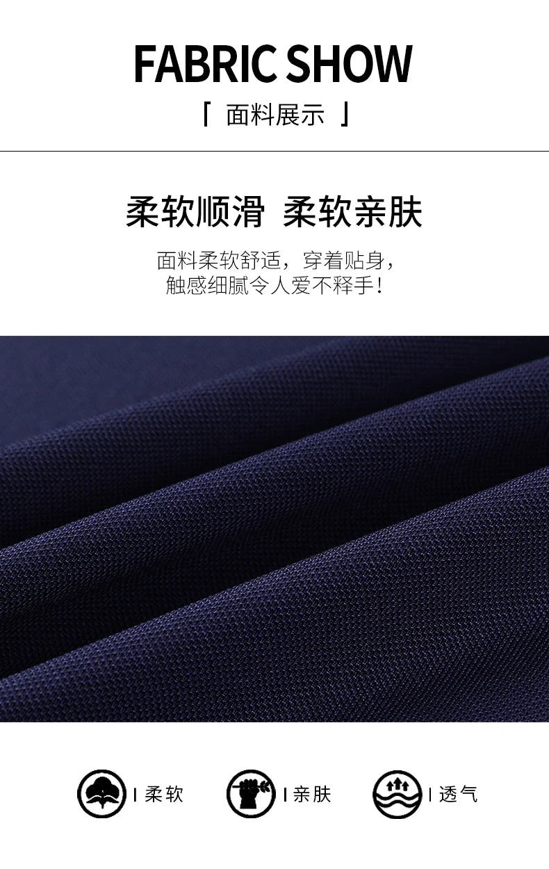 Summer Classic High Quality Solid Color Breathable Men's Short sleeved POLO Shirt Comfortable Ice Silk Casual Business T-shirt