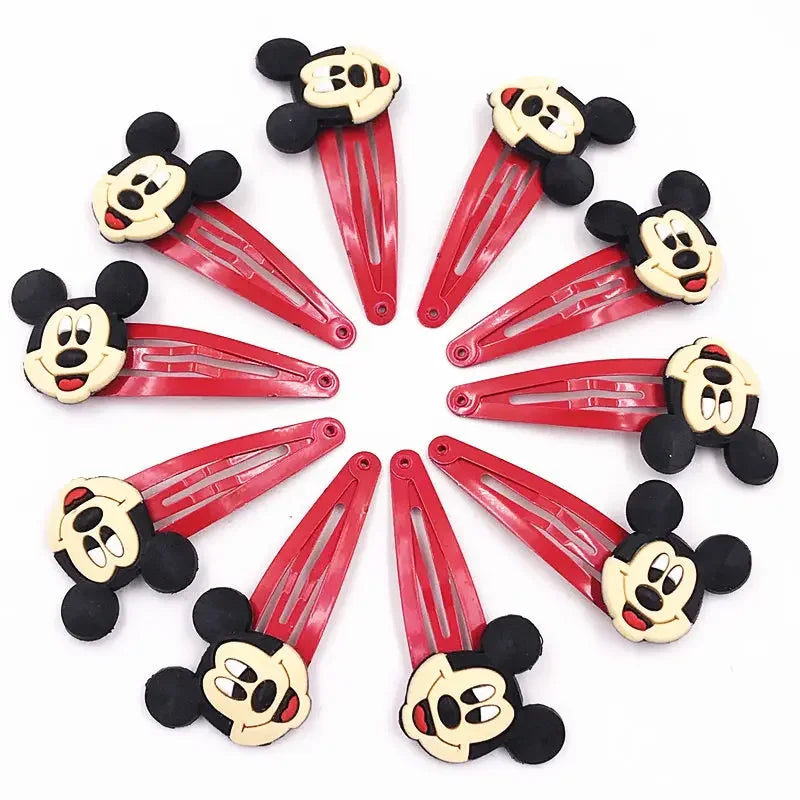 10PCS Mickey Minnie Disney Elastic Hair Rubber Band Headband Hair Accessories Girls Cartoon Hair Gum Hair Bows Korean