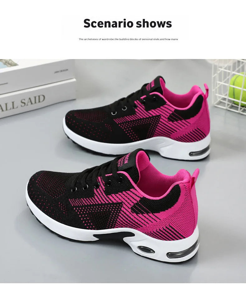 Running shoes Women 2024 spring new large size casual breathable lace-up air cushion sports shoes sneakers