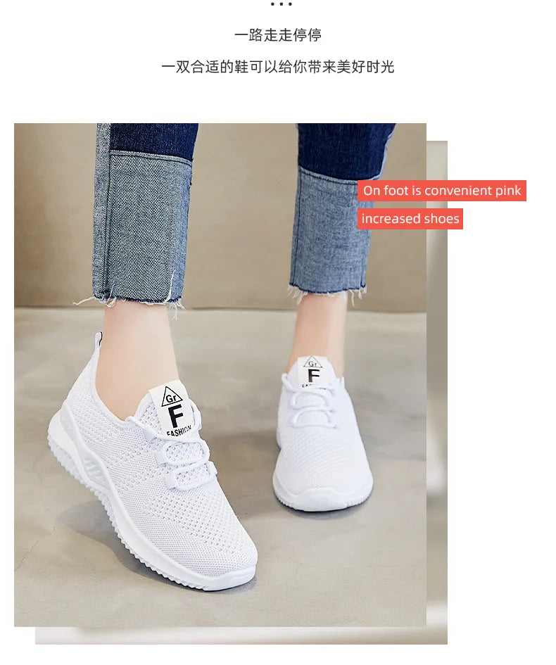 Women's shoes 2024 mesh breathable comfortable sports shoes soft sole lightweight fashion casual shoes