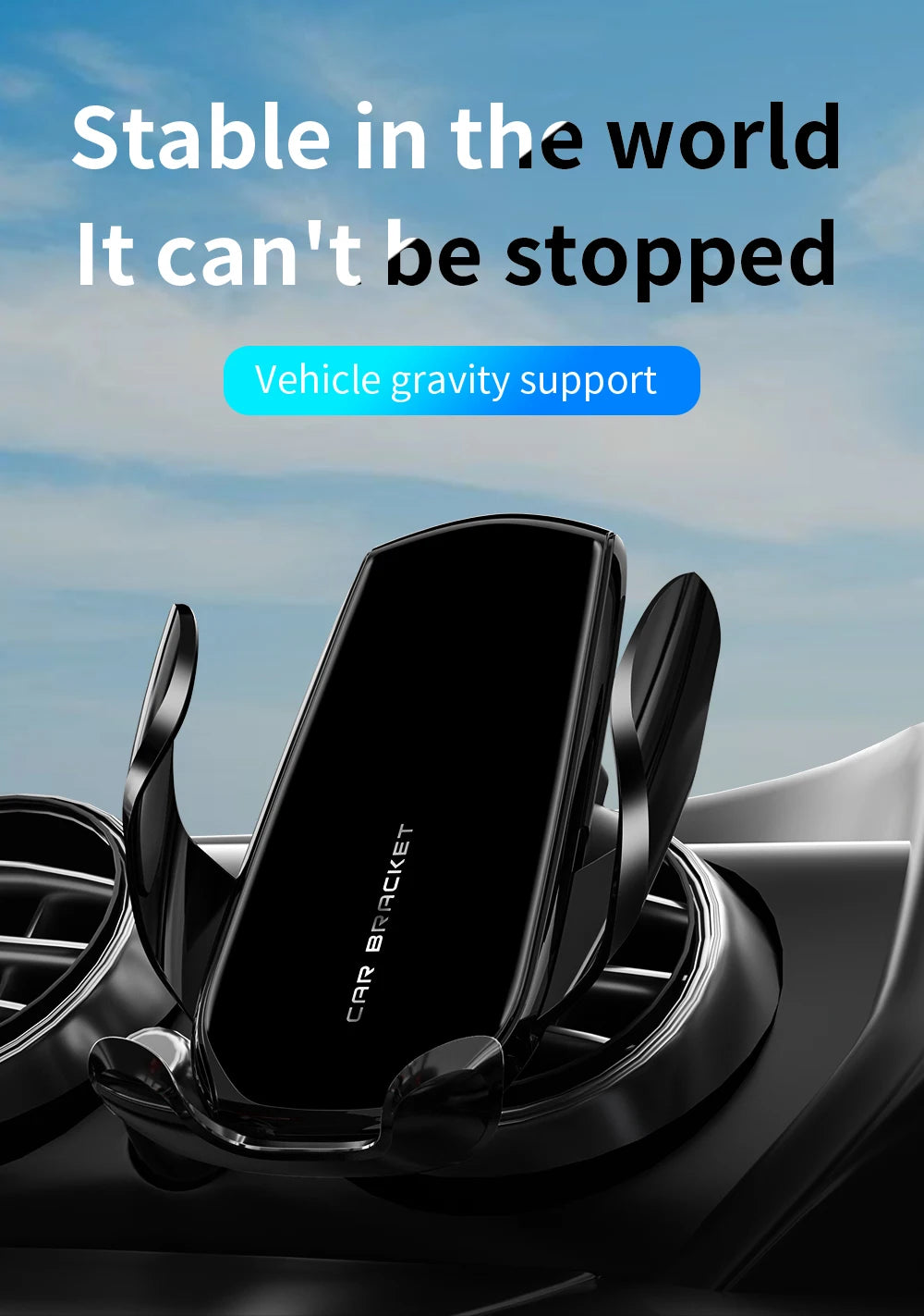 Universal Gravity Car Phone Holder Air Vent Hook Phone Mount 360-Degree Rotation Smart Phone Holder for Car One-Hand Placement