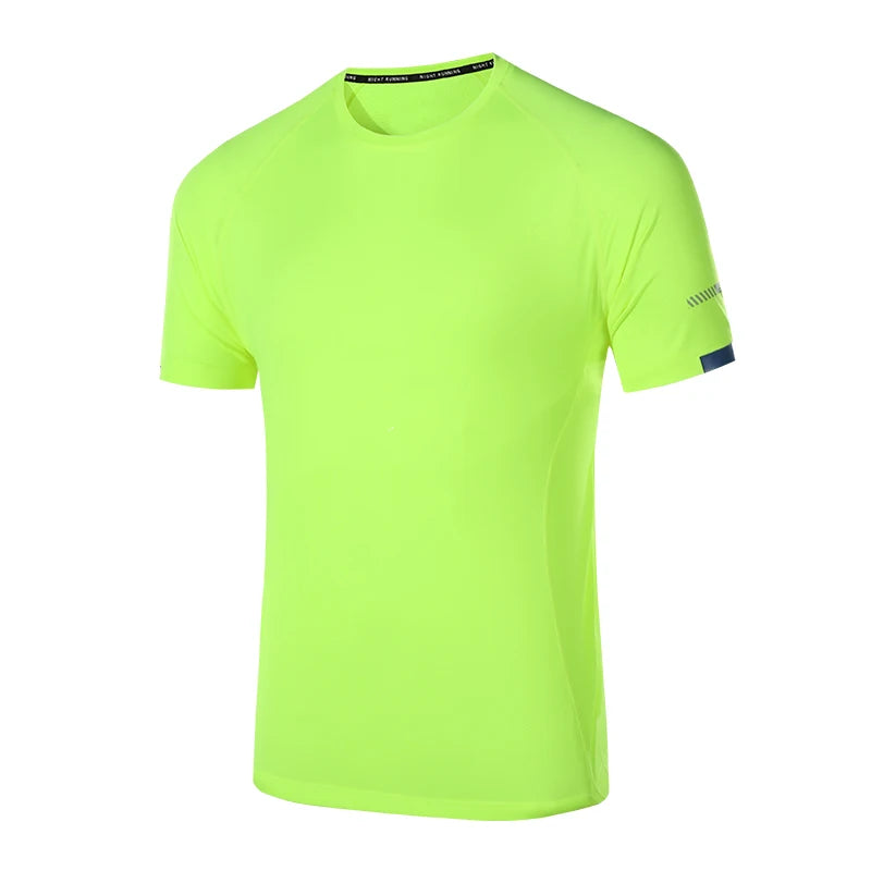 Men's Quick Dry Short Sleeve Gym Running Moisture Wicking Round Neck T-Shirt Training Exercise Gym Sport Shirt Tops Lightweight