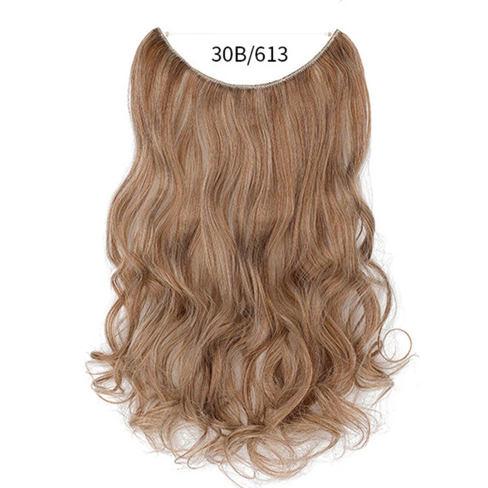 No Clip Synthetic Wave Hair Extensions Invisible Curly wig  Accessorie Hairpieces Heat Resistant Long Hair For Women  Hairextens