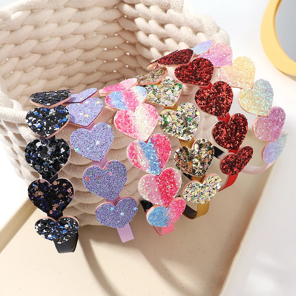 1pcs Fashion Girls Glitter Hair Bands Cute Colors Hair Hoop Hairbands Lovely Bow Stars Headbands for Kids Hair Accessories Gifts