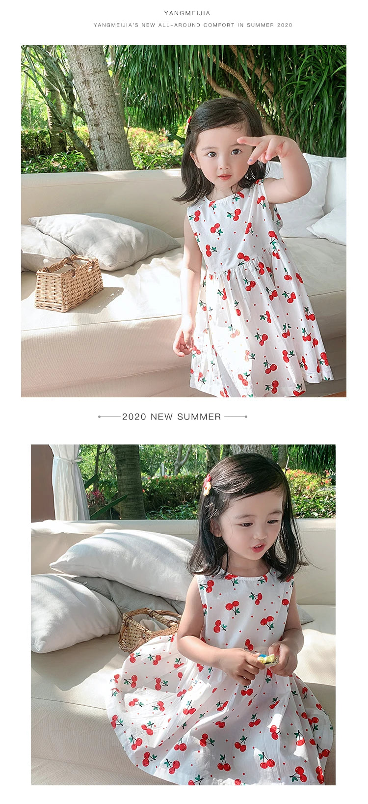 Girls Dress Summer Floral Pattern Children'S Skirt 100% Cotton Sundress Cute Comfortable Baby Beach Wear Kids Casual Clothes