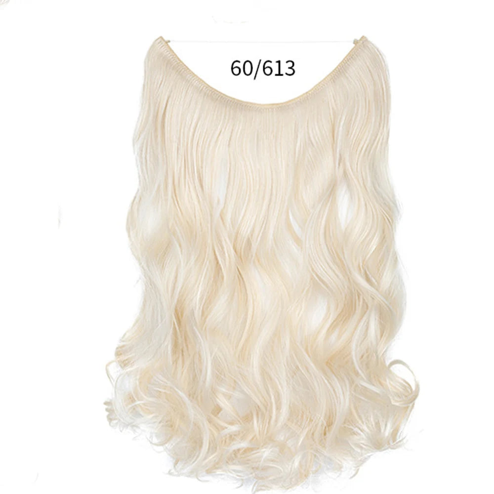 No Clip Synthetic Wave Hair Extensions Invisible Curly wig  Accessorie Hairpieces Heat Resistant Long Hair For Women  Hairextens