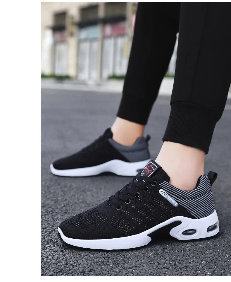 New Trendy Fashion Shoes Men's Breathable Lace-Up Running Shoes Light Casual Sports Wear Resistant Mesh Shoes