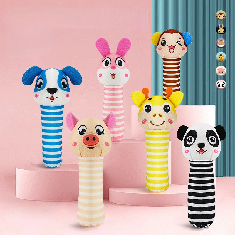 0-12 Months Cute Animal Baby Rattle Newborn Rattle Hand Bell Mobiles Toy Newborn Plush Bebe Toys Baby Gifts Toddler Toys