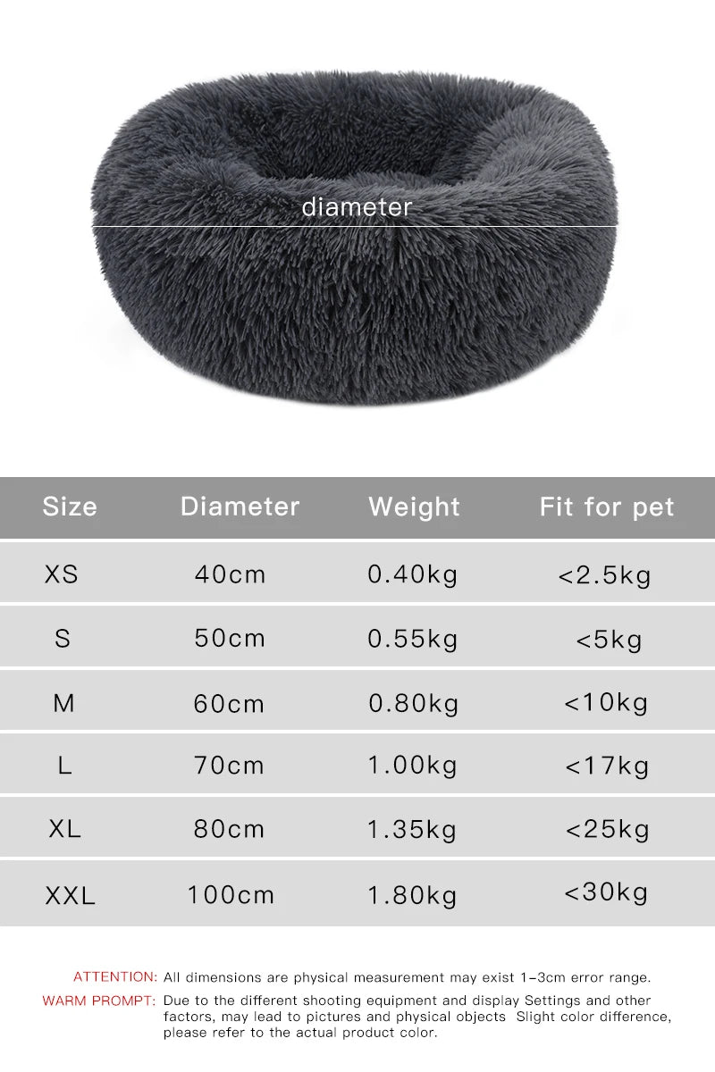 Dog Bed Donut Big Large Round Basket Plush Beds for Dogs Medium Accessories Fluffy Kennel Small Puppy Washable Pets Cat Products