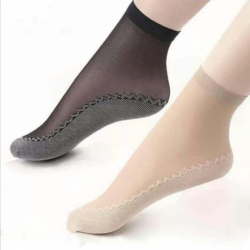 1 Pair Summer Breathable Ultra Thin Socks Women Transparent Lace Silk Crystal Rose Flower Girls Elastic Short Socks Female Sox