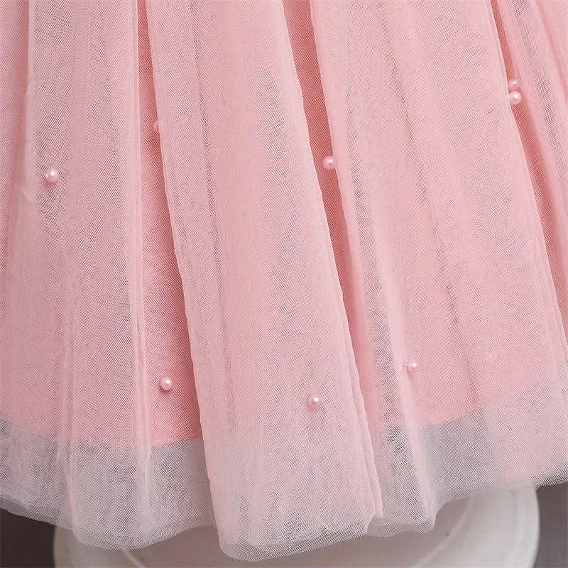 2024 Girls Baby Summer Dress Wedding Birthday Party Fluffy Lace Dress 1-5 Y Toddler Dress Elegant Tutu Vestidos Kids Clothes