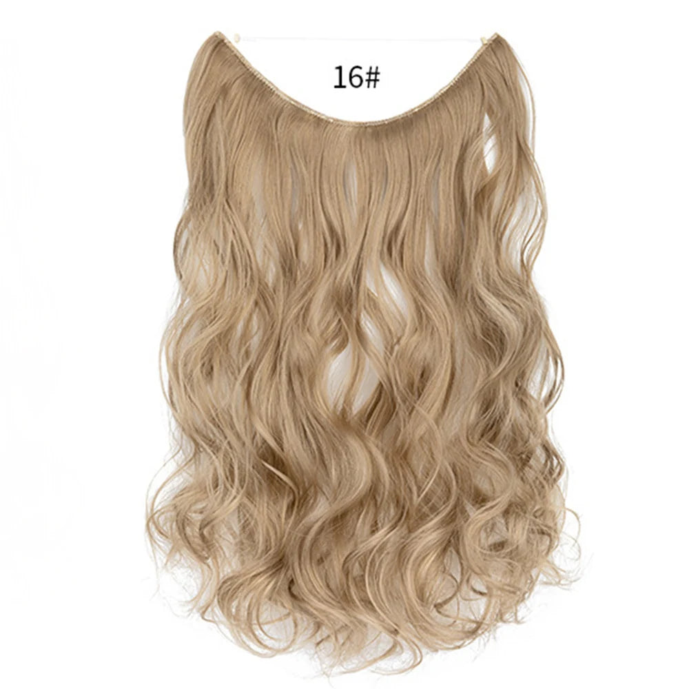 No Clip Synthetic Wave Hair Extensions Invisible Curly wig  Accessorie Hairpieces Heat Resistant Long Hair For Women  Hairextens