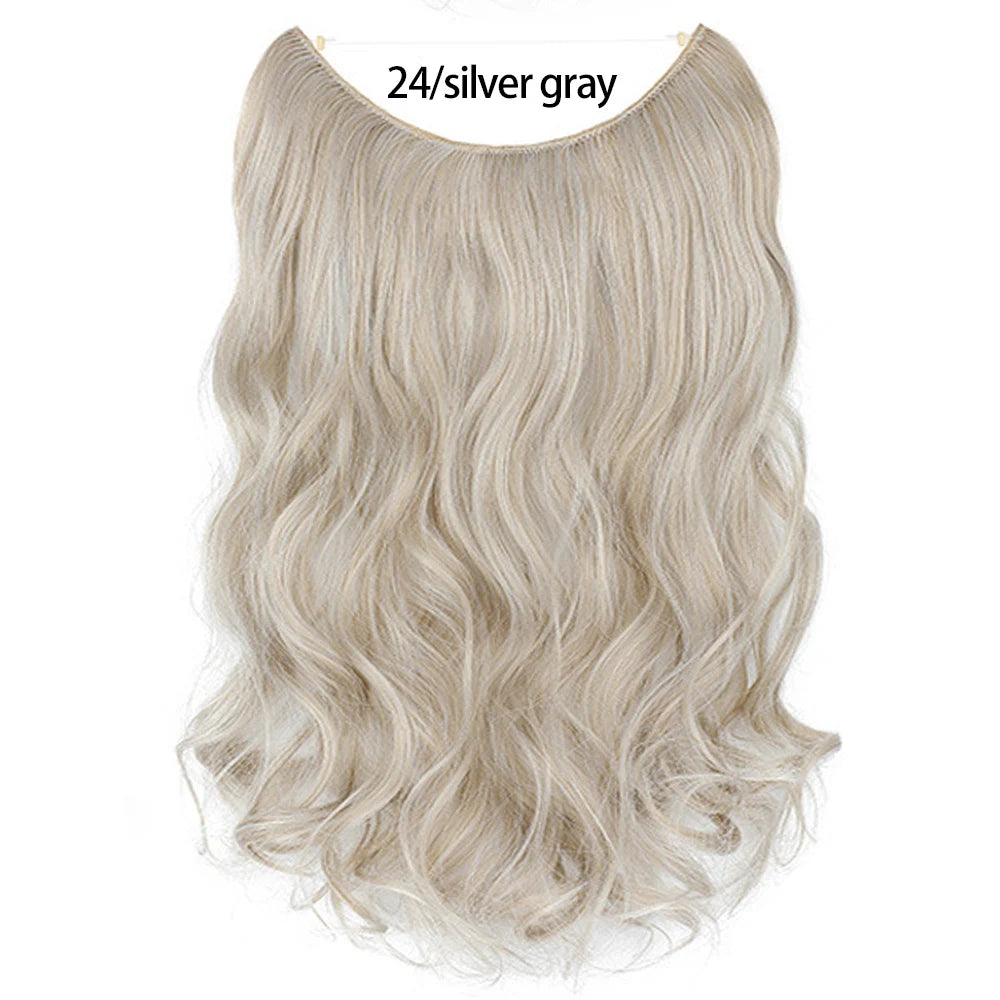 No Clip Synthetic Wave Hair Extensions Invisible Curly wig  Accessorie Hairpieces Heat Resistant Long Hair For Women  Hairextens