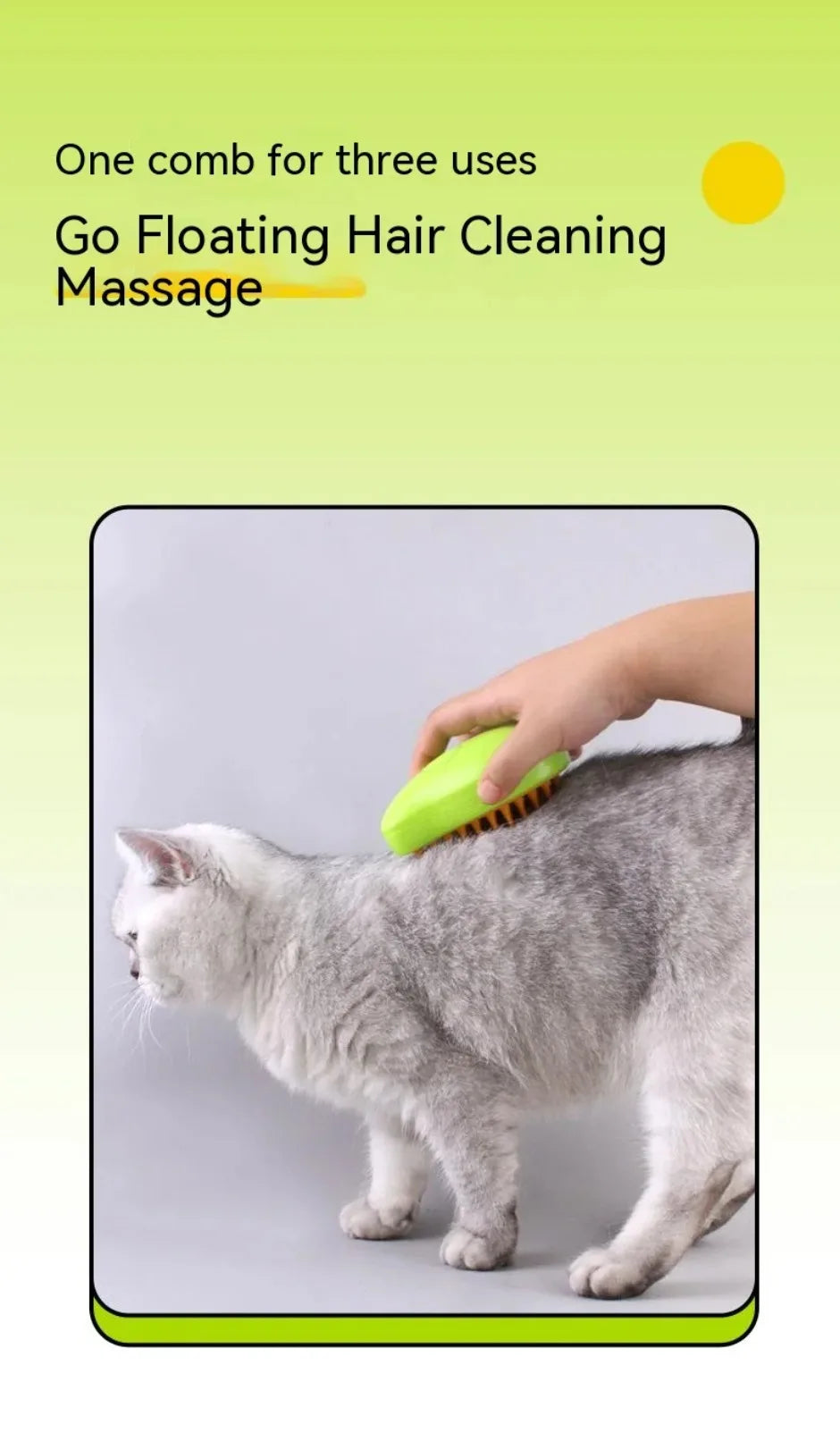 Cat Dog Pet Grooming Comb with Electric Spray Water Steam Soft Silicone Brush Kitten Pet Bath Brush Massage Pet Hair Remover