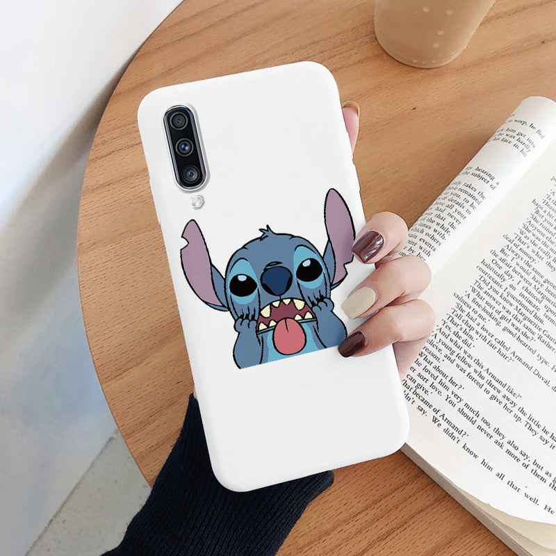 For Samsung Galaxy A70 A50 A50S A30S Camera Protect Soft Cover Silicone Cute Cartoon Lilo Stitch Case Funda For Samsung A 50 Bag