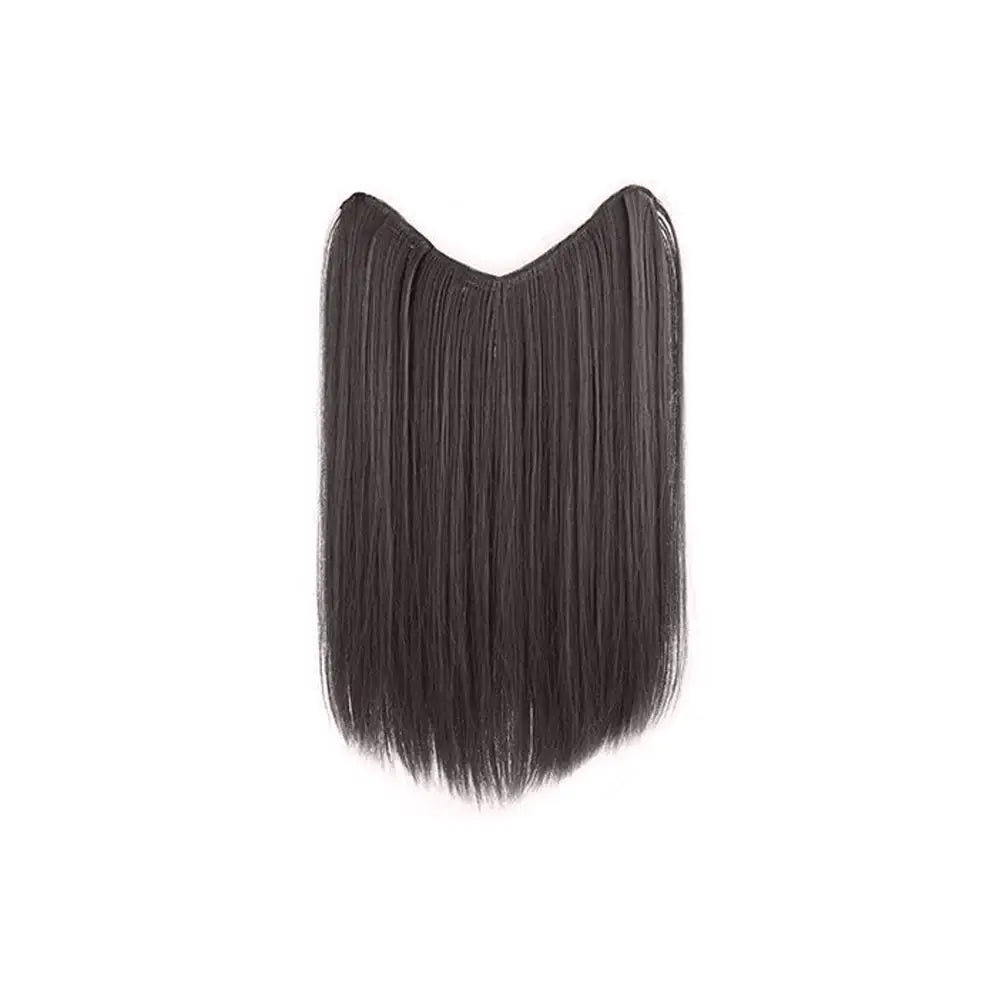 U-shaped Half Head Cover For Wigs Invisible And Traceless Black Long Straight Hair One Piece V-shaped Hair Extensions Front Wig