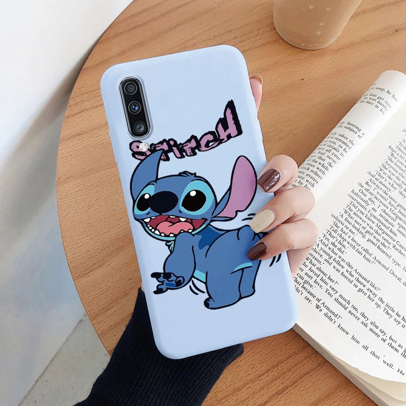 For Samsung Galaxy A70 A50 A50S A30S Camera Protect Soft Cover Silicone Cute Cartoon Lilo Stitch Case Funda For Samsung A 50 Bag