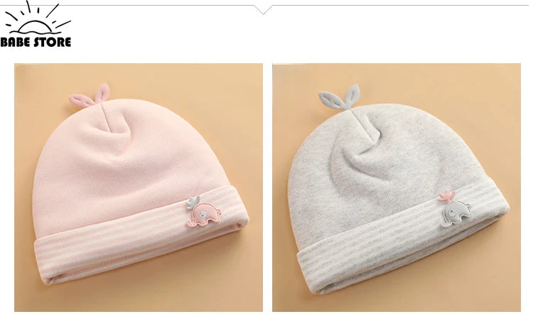 0-6 Months Baby Hats Newborn Beanie Winter Warm Thicker Cotton Soft Elastic Baby Cap for Girls Boys Infant Bonnet Accessories