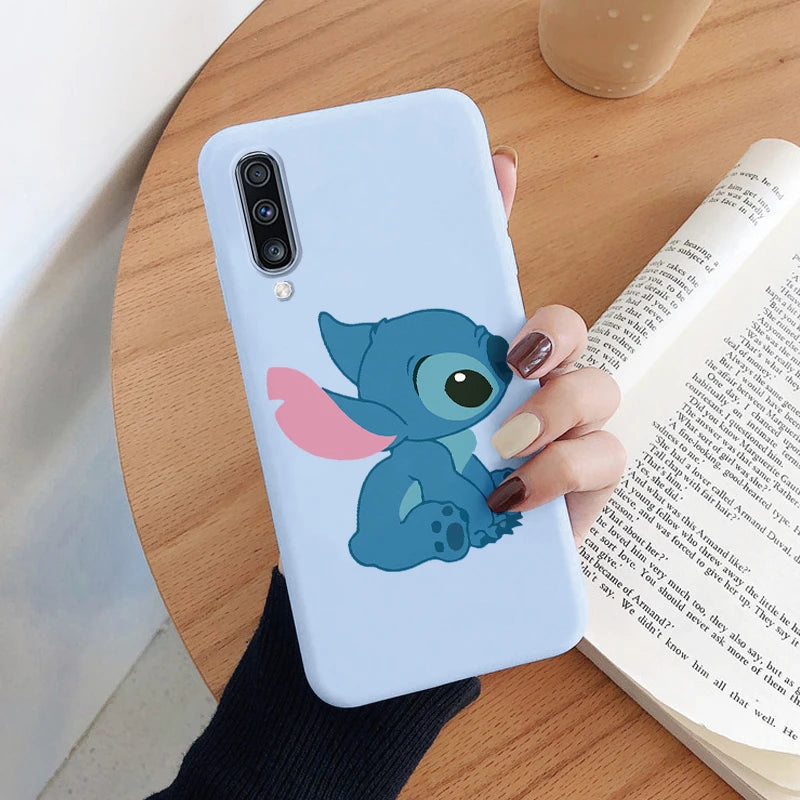 For Samsung Galaxy A70 A50 A50S A30S Camera Protect Soft Cover Silicone Cute Cartoon Lilo Stitch Case Funda For Samsung A 50 Bag