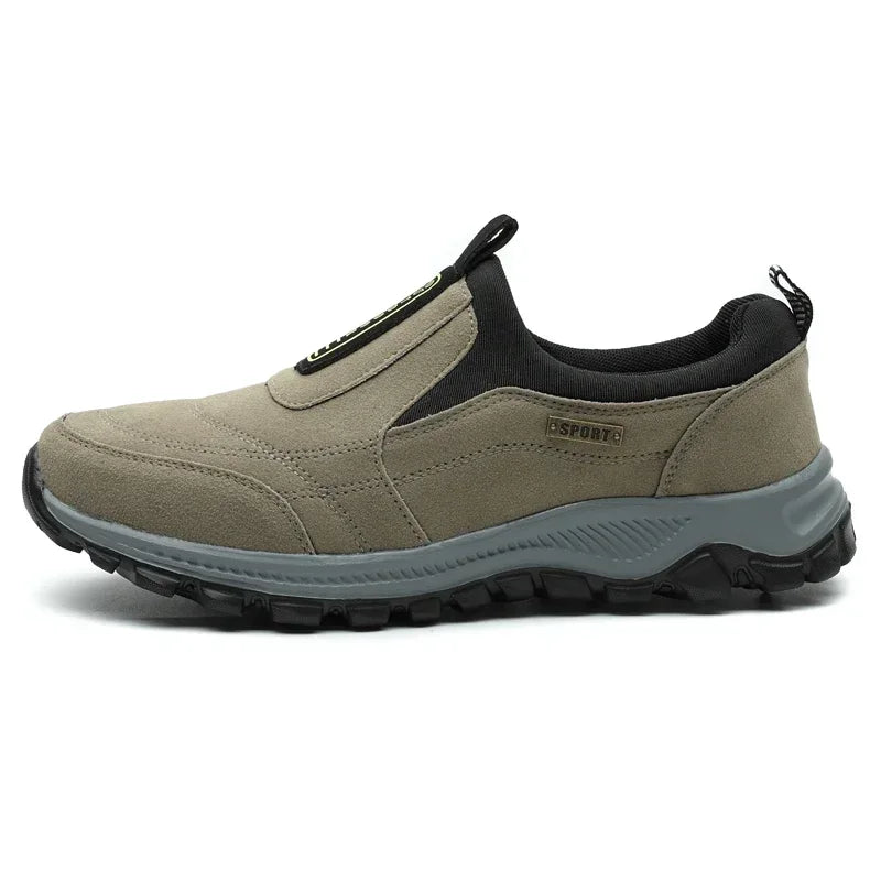 YRZL Outdoor Hiking Shoes Men Sneakers Slip on Casual Men Shoes Breathable Suede Leather Shoe Anti-skid Walking Shoes Footwear