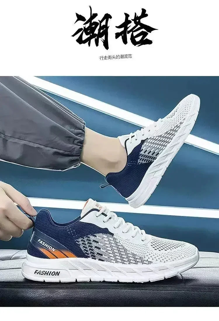 Mens Running Shoes Breathable Knit Sport Sneakers Cushion Casual Gym Athletic Trainers Outdoor Jogging Tennis Shoes