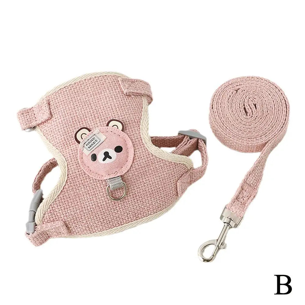 Lovely Small Pet Vest Chest Strap Dog Leash Traction Rope Walking Dog Cat Bunny Vest Harness Personalised Dog Harness Pet Supply