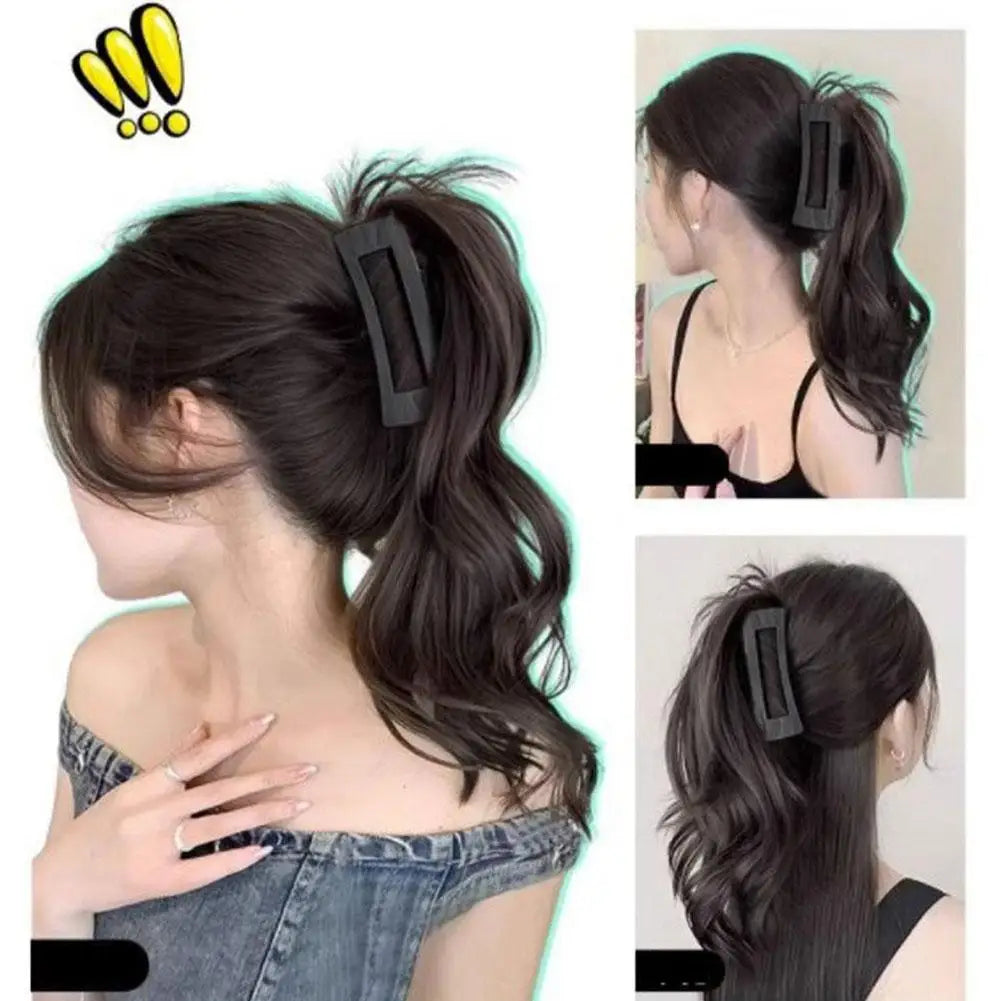 Synthetic Ponytail Extension Claw Clip Style Ponytail Extension Short Wave Curly Hair Women's Half Tied Ponytail Grip Wig