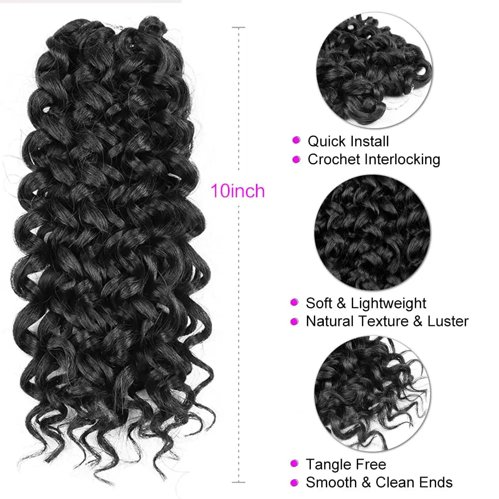 10 Inch GO GO Curl Crochet Hair for Women Short Beach Curl Crochet Braids Synthetic Deep Twist Braiding Hair Extensions