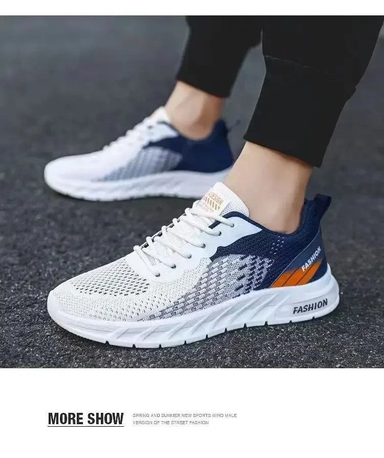 Mens Running Shoes Breathable Knit Sport Sneakers Cushion Casual Gym Athletic Trainers Outdoor Jogging Tennis Shoes