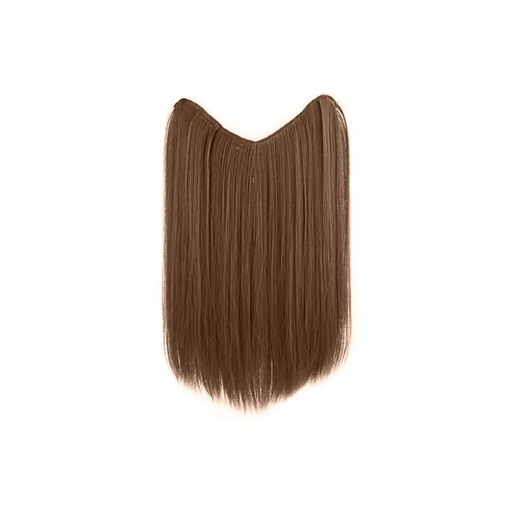 U-shaped Half Head Cover For Wigs Invisible And Traceless Black Long Straight Hair One Piece V-shaped Hair Extensions Front Wig