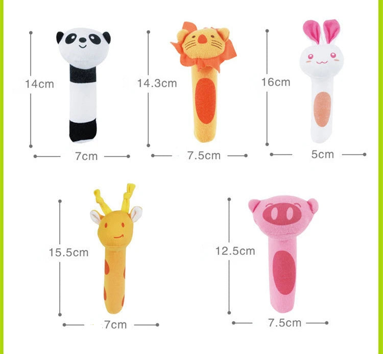 0-12 Months Cute Animal Baby Rattle Newborn Rattle Hand Bell Mobiles Toy Newborn Plush Bebe Toys Baby Gifts Toddler Toys