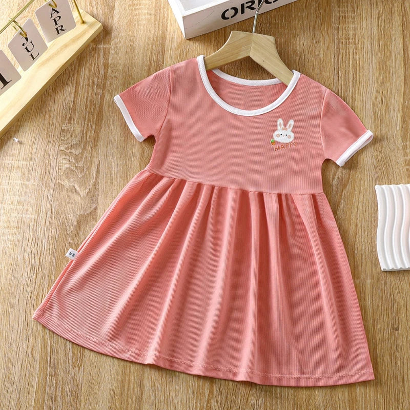 Summer Dress For Girls Cute Short Sleeve Kids Princess Dresses Fashion Toddlers Casual Dress School Costume Children's Clothing