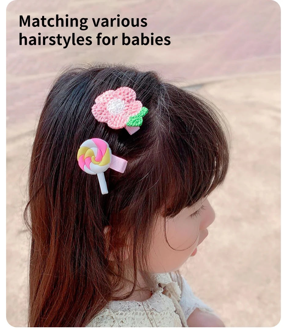 14Pcs Cartoon Baby Hair Clip Set Flower Fruit Baby Girl Barrettes Bangs Hairpins Kids Hair Accessories