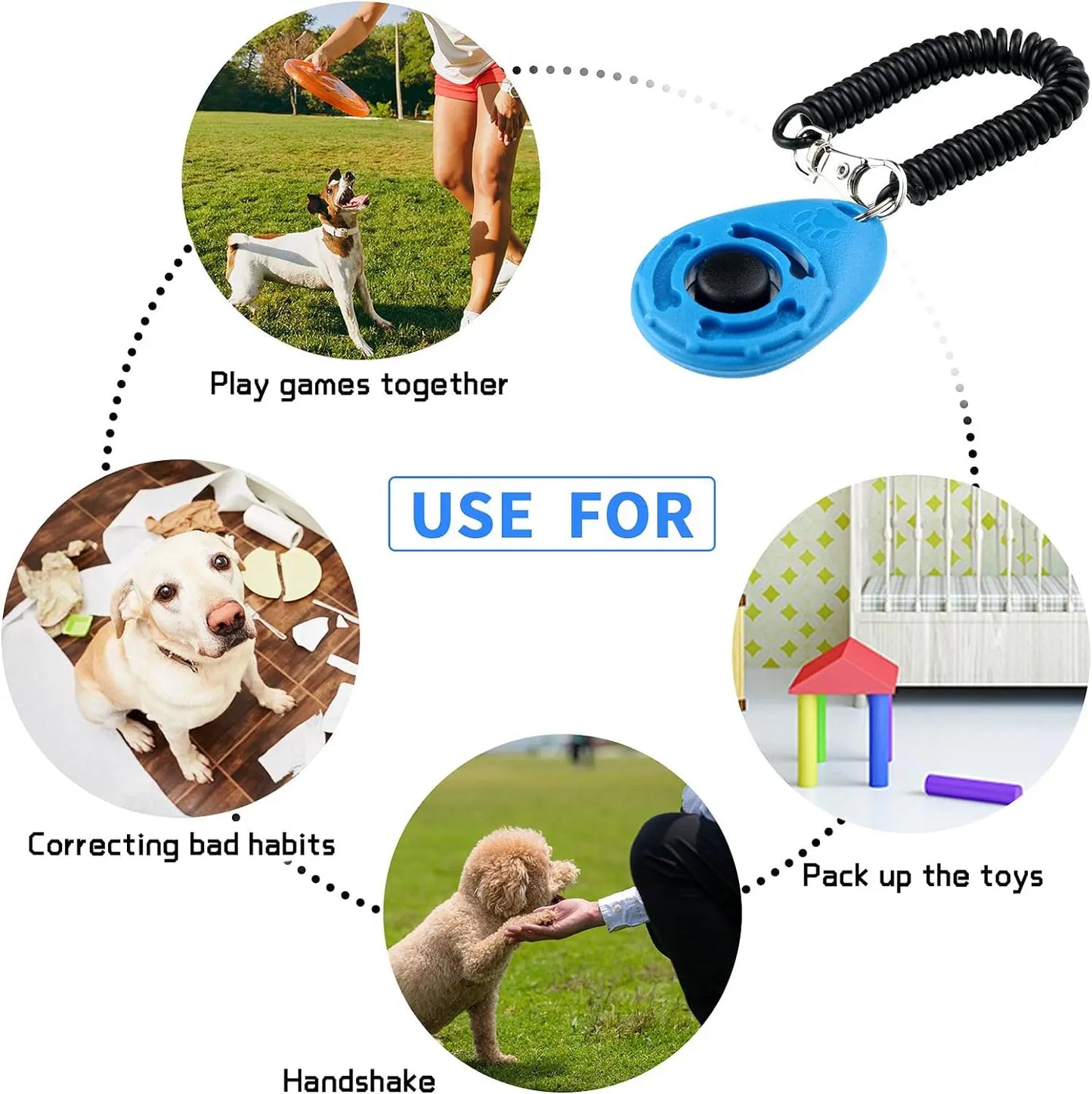 Pet Cat Dog Training Clicker Portable Puppy Correction Instruction Behavioral Clicker Wrist Strap Sound Key Chain Dog Supplies