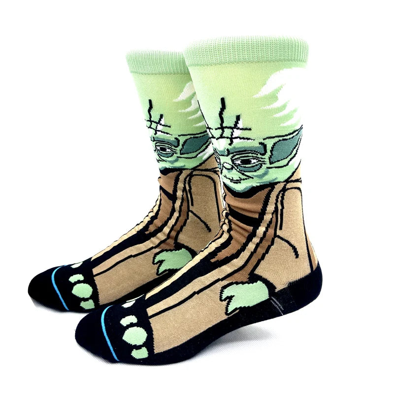 2023 New Autumn Winter Star Wars Movie Men socks Master Yoda R2-D2 Cosplay Socks Wookiee Jedi Knight Novelty Women's Socks 37-45