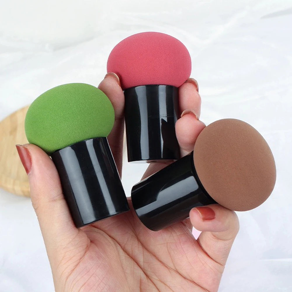 Mushroom Head Makeup Sponge Dry Wet Dual-use Cosmetic Powder Puff with Handle Case Professional Foundation Creams Beauty Tools