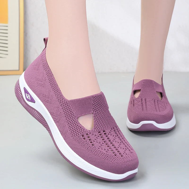 Summer New Comfort Casual Women's Shoes New Fashion Soft Sole Breathable Hollow Out Flat Shoes for Women Zapatos De Mujer