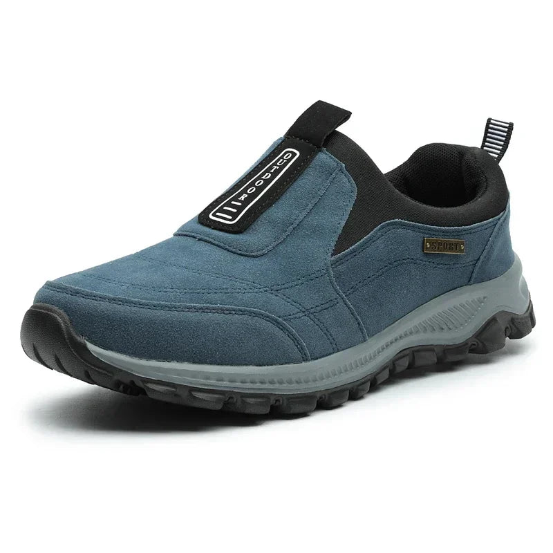 YRZL Outdoor Hiking Shoes Men Sneakers Slip on Casual Men Shoes Breathable Suede Leather Shoe Anti-skid Walking Shoes Footwear